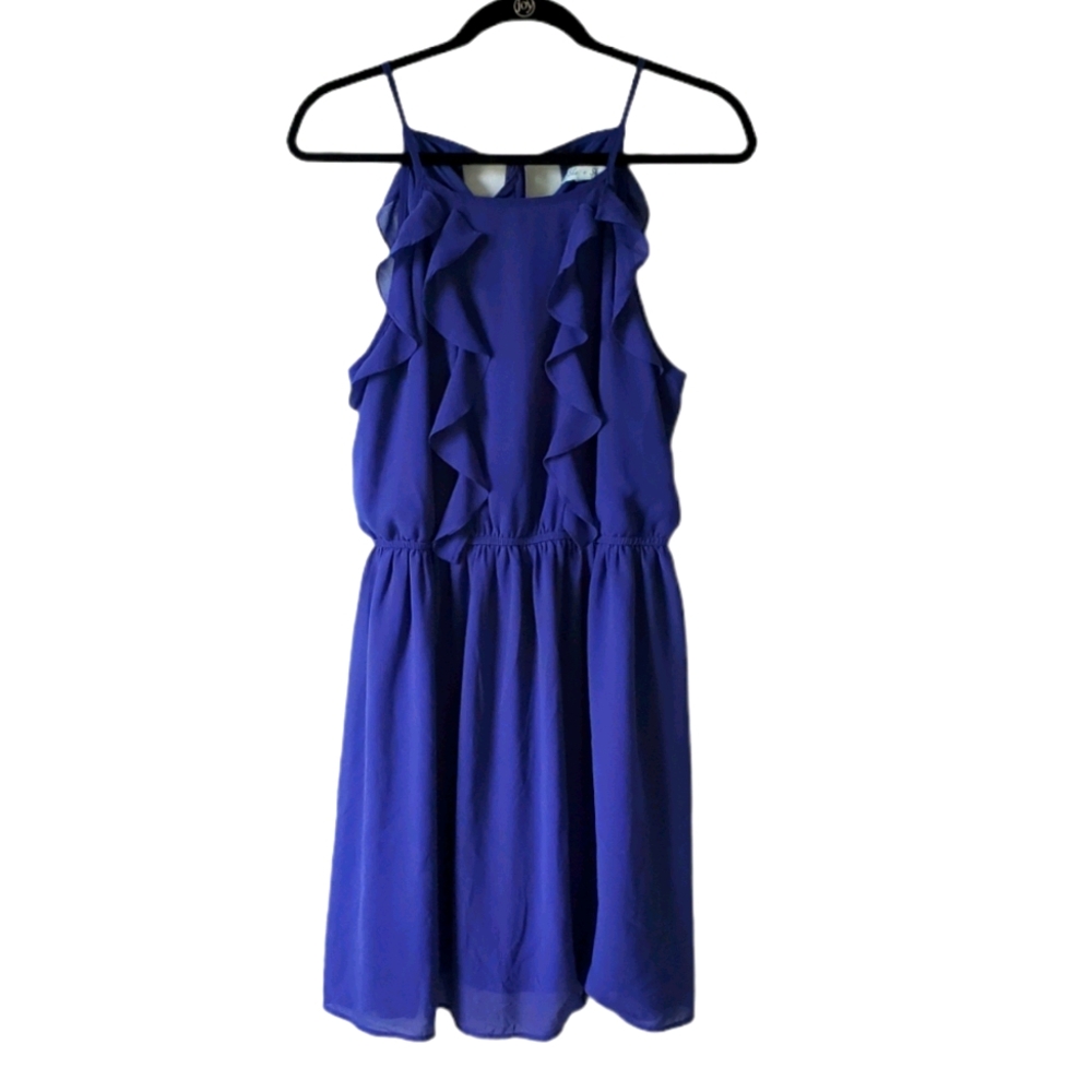 She and Sky Beautiful Blue Ruffle Dress Size Large